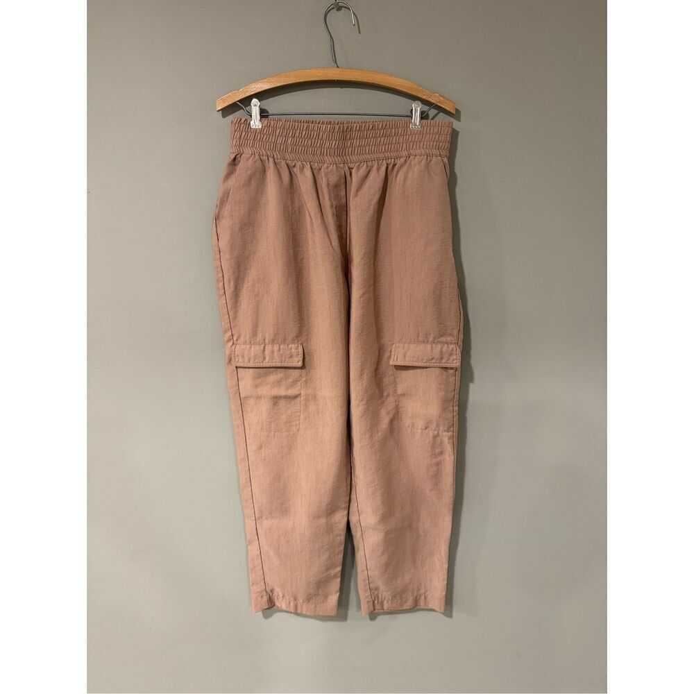 ZARA Wide Leg Textured‎ Cargo Pants Pink Size Large